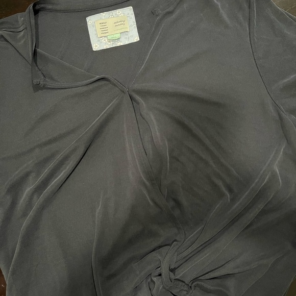 Gray Ribbed Knit Top - Picture 2 of 3